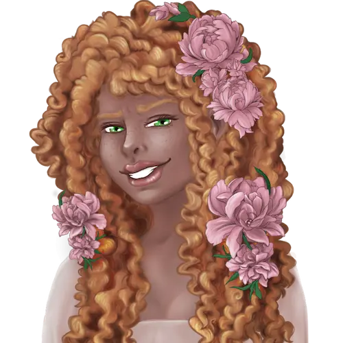A young woman with curly red hair for Notorious_BLT's D&D Character