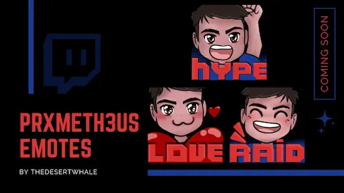 Set of 3 emotes for Prxmeth3us on Twitch