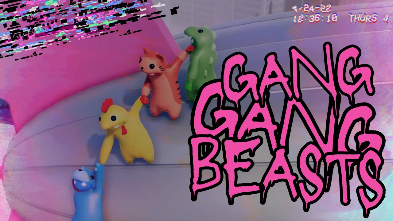 A YouTube thumbnail artwork for the game Gang Beasts