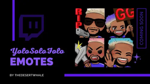 Set of four emotes for YoloSoloFolo on Twitch