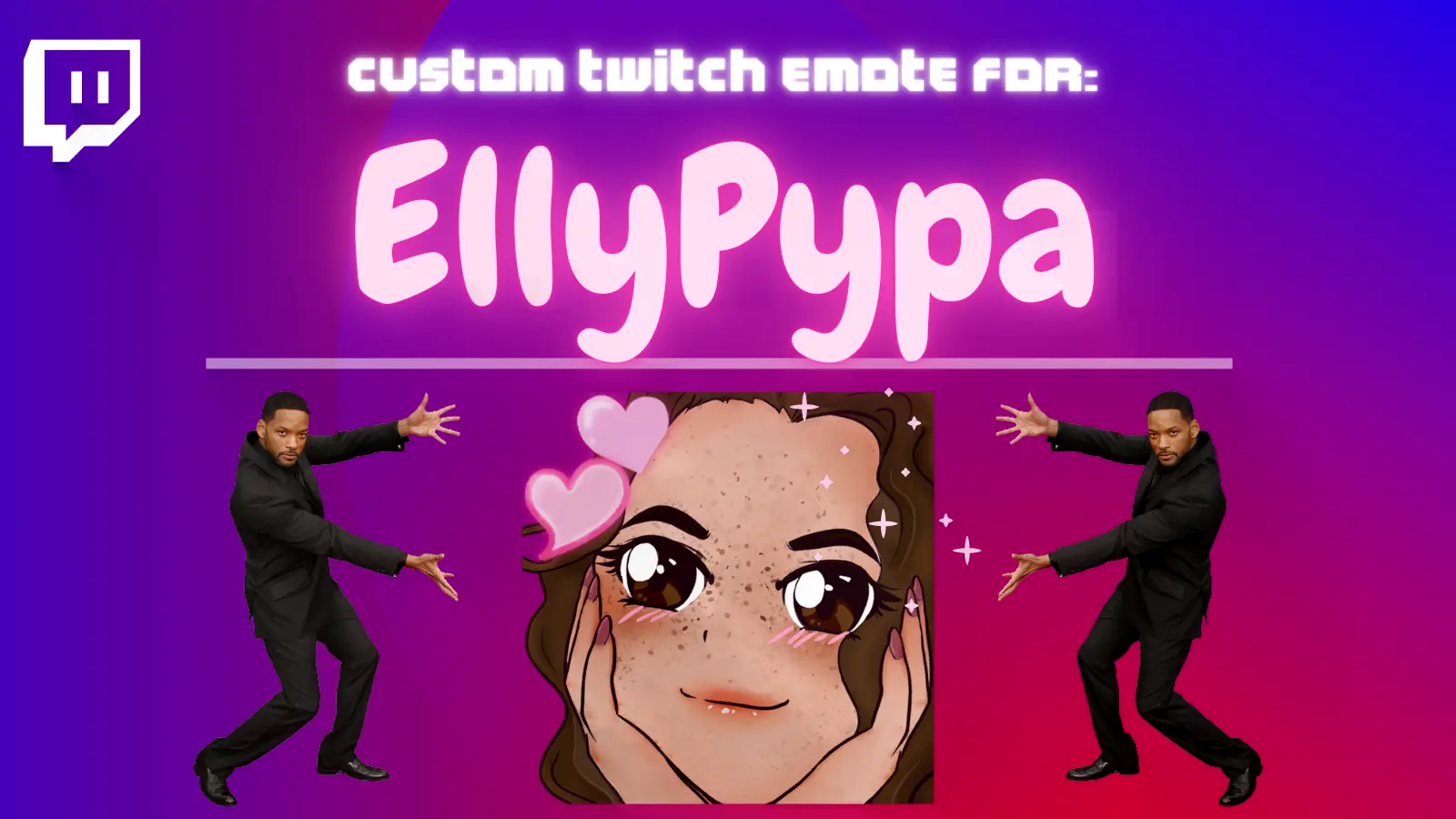 An Emote of EllyPypa's face for EllyPypa on Twitch