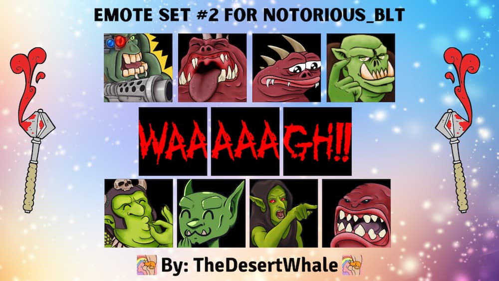 Second batch of orc themed emotes for Notorious_BLT on Twitch